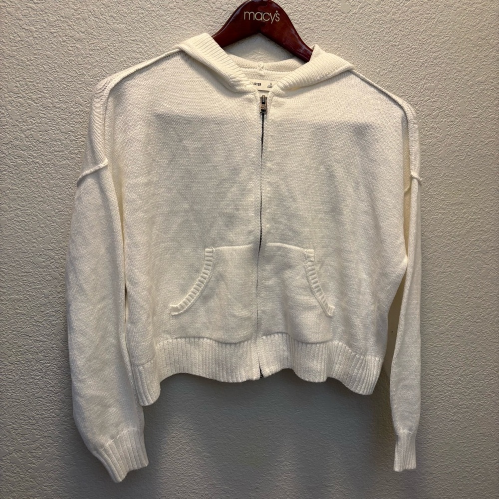 Hollister cropped sweater with hood